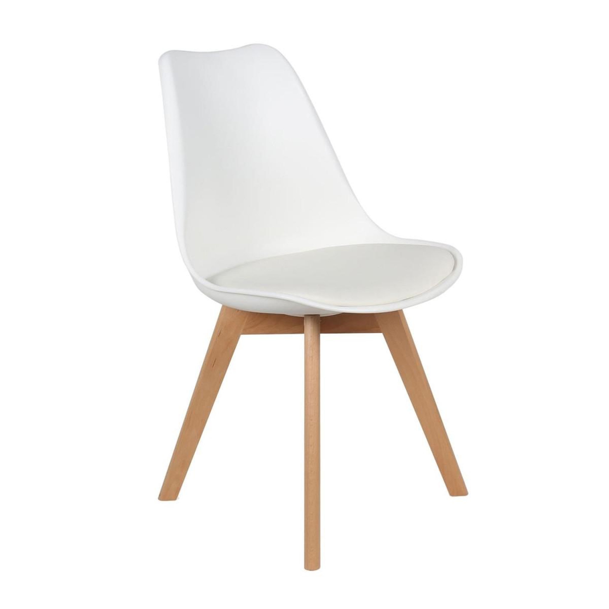 Voir la diapositive 2 : The Home Deco Factory Lot de 4 chaises scandinave  coquil  81cm blanc