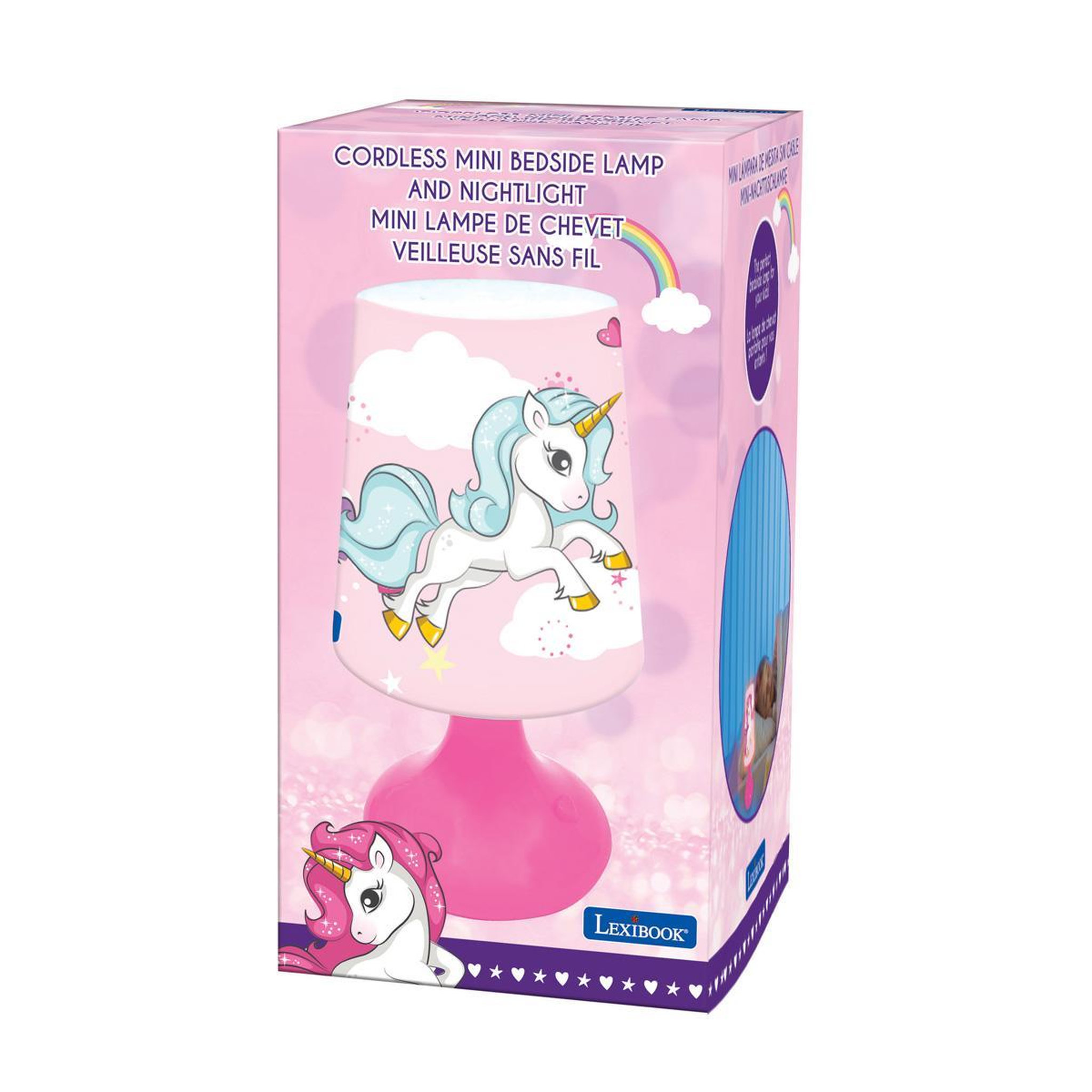 Voir la diapositive 3 : Lexibook Mini lampe de chevet veilleuse sans fil Licorne