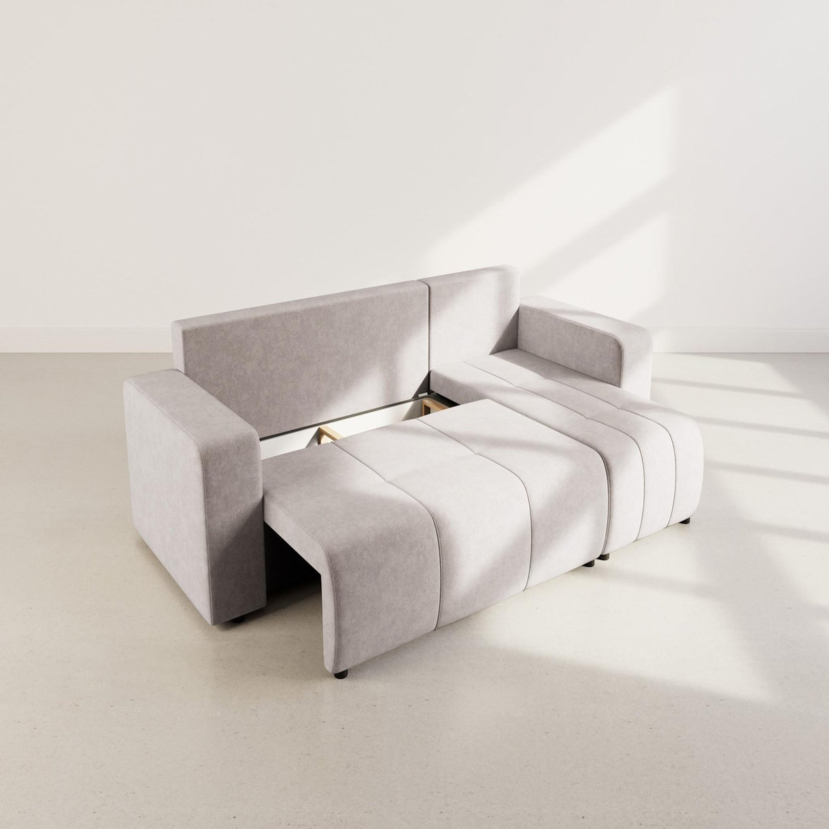BEST MOBILIER Nicole - canapé d'angle réversible 4 places convertible avec coffre en tissu