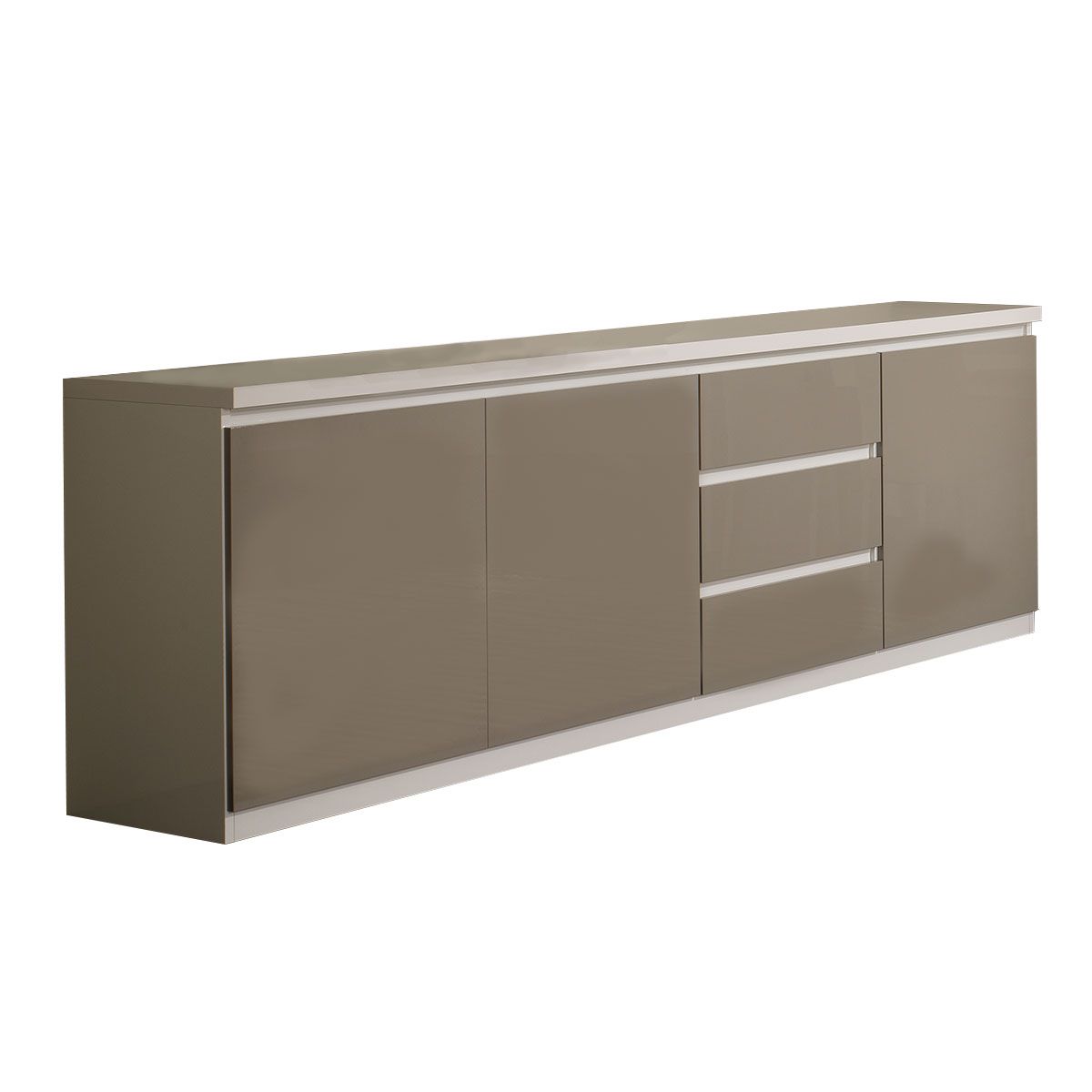 Buffet L220cm, 3 portes 3 tiroirs GENOVA, bicolore
