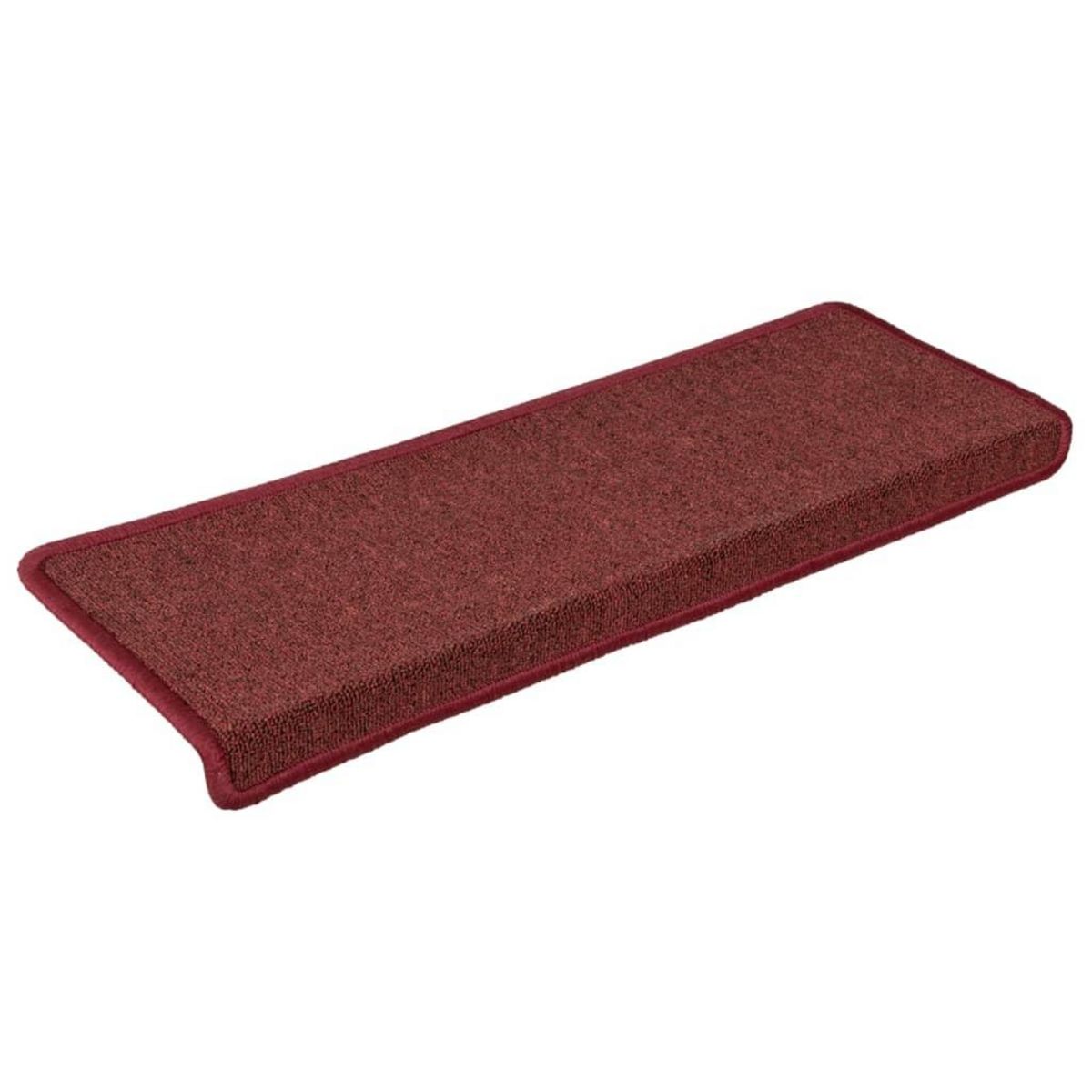VIDAXL Tapis d'escalier 15 pcs 65x21x4 cm Rouge mat