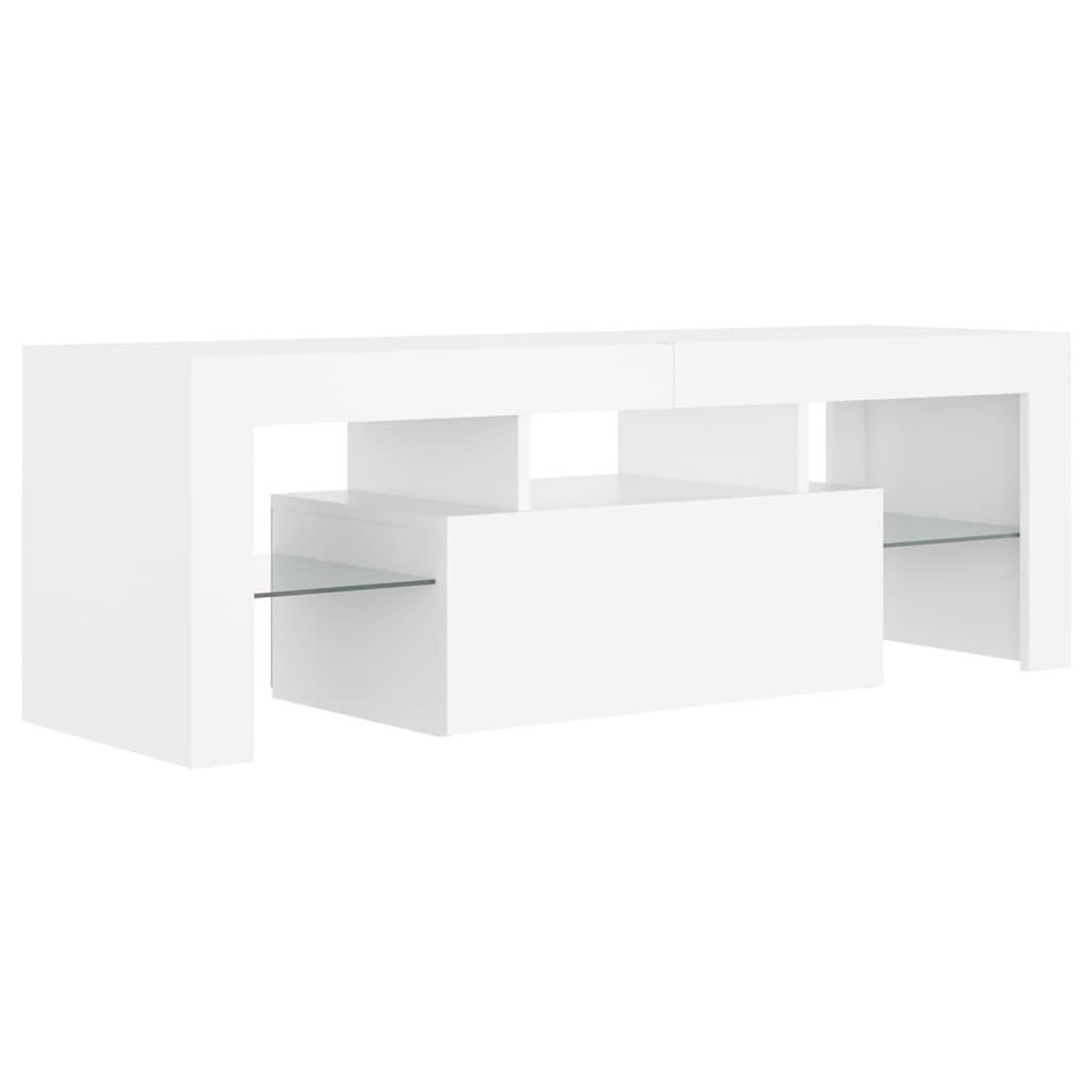 Voir la diapositive 3 : VIDAXL Meuble TV avec lumieres LED Blanc 120x35x40 cm