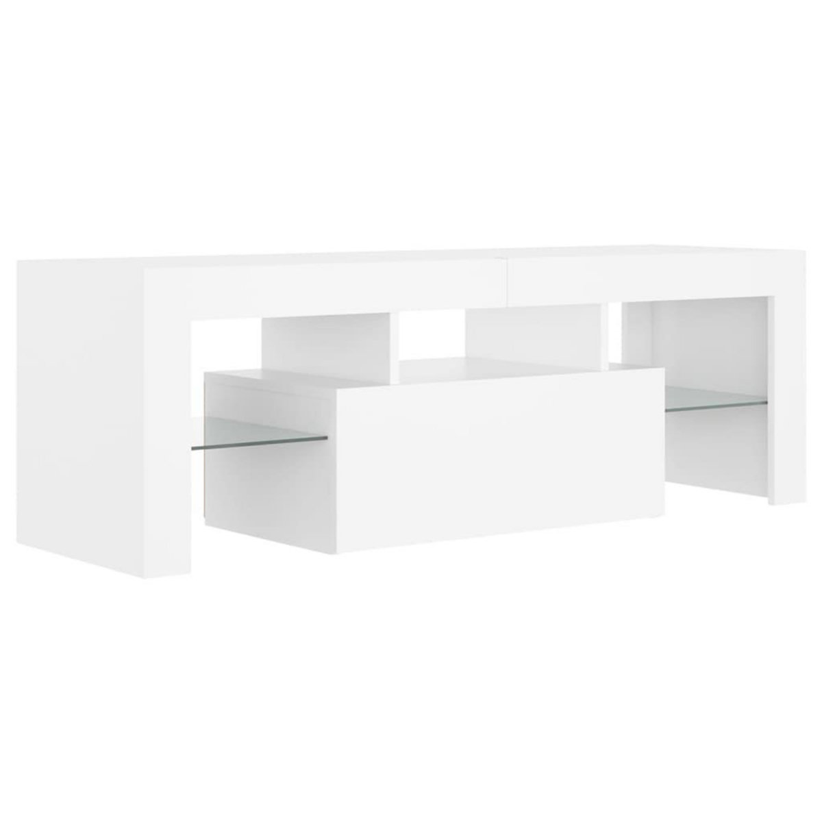 VIDAXL Meuble TV avec lumieres LED Blanc 120x35x40 cm