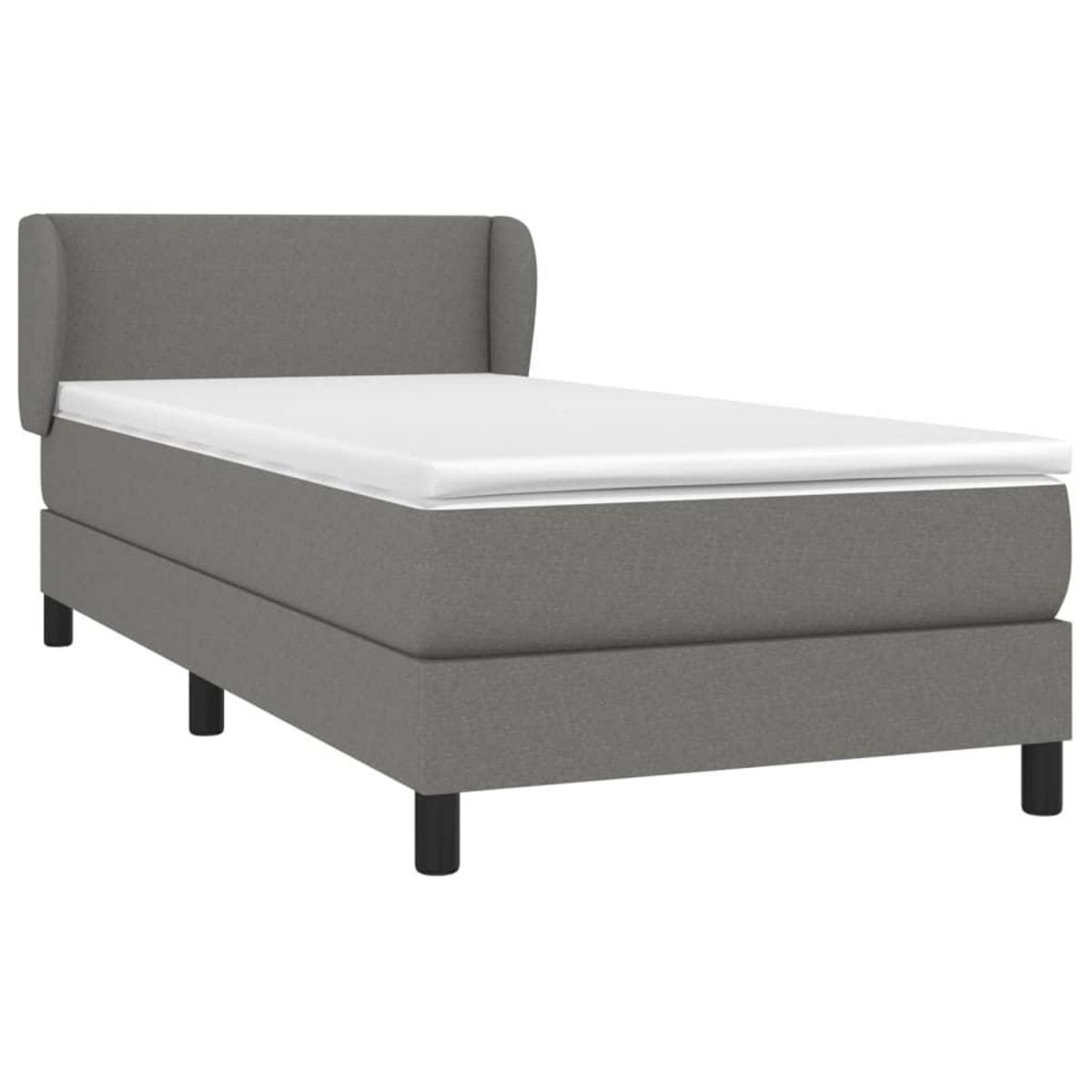 VIDAXL Sommier a lattes de lit avec matelas Gris fonce 80x200 cm Tissu