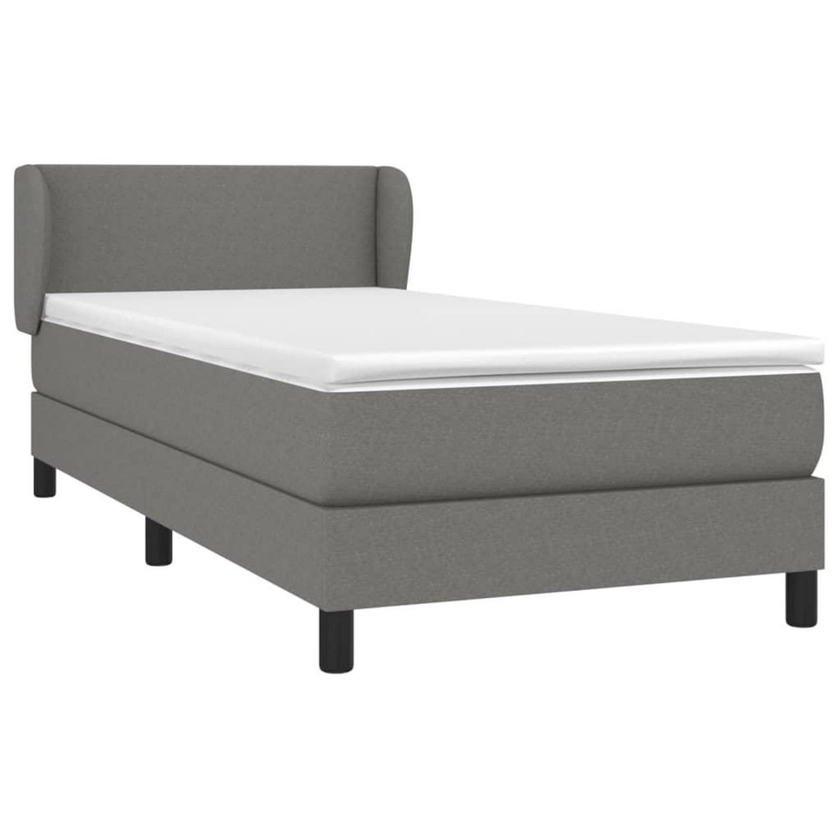 VIDAXL Sommier a lattes de lit avec matelas Gris fonce 80x200 cm Tissu