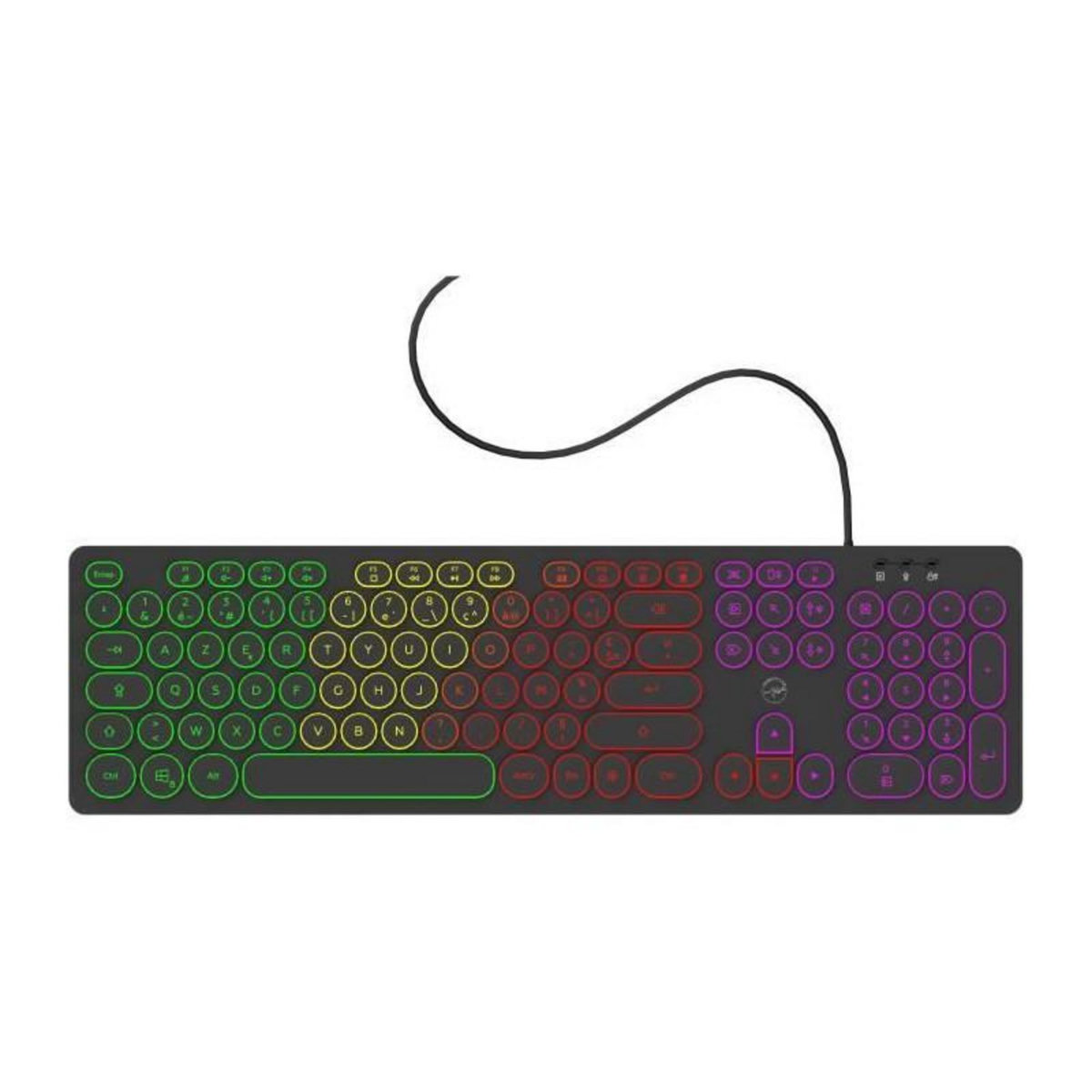 Mobility Lab Clavier filaire RGB - MOBILITY LAB - ML306858 - AZERTY - Touches rondes - Noir