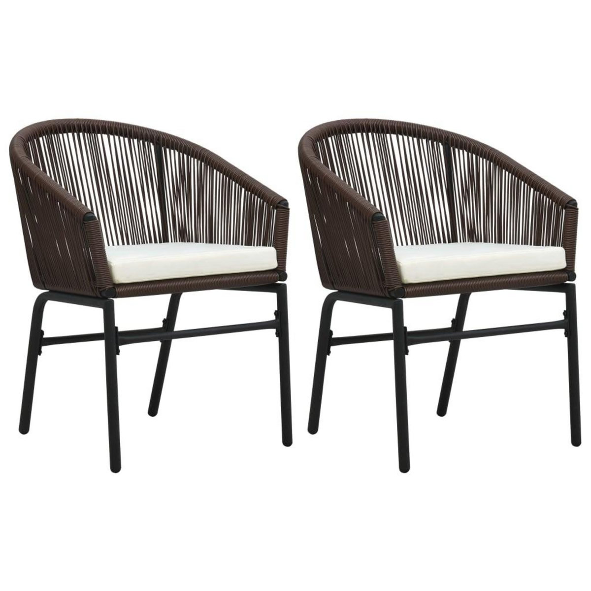 VIDAXL Chaises de jardin lot de 2 Marron Rotin PE