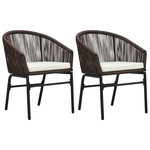 VIDAXL Chaises de jardin lot de 2 Marron Rotin PE