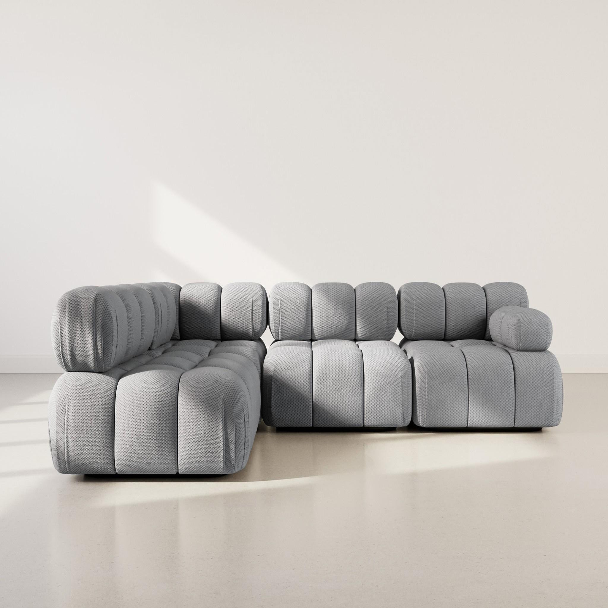 Voir la diapositive 2 : LISA DESIGN Ruby - canapé modulable d'angle gauche 5 places en velours texturé