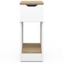 Voir la diapositive 3 : ID MARKET Lot de 2 tables de chevet ANOUK 1 tiroir avec niche blanc et bois
