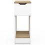 Voir la diapositive 3 : ID MARKET Lot de 2 tables de chevet ANOUK 1 tiroir avec niche blanc et bois