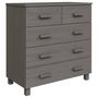Voir la diapositive 2 : VIDAXL Buffet HAMAR Gris clair 79x40x80 cm Bois massif de pin