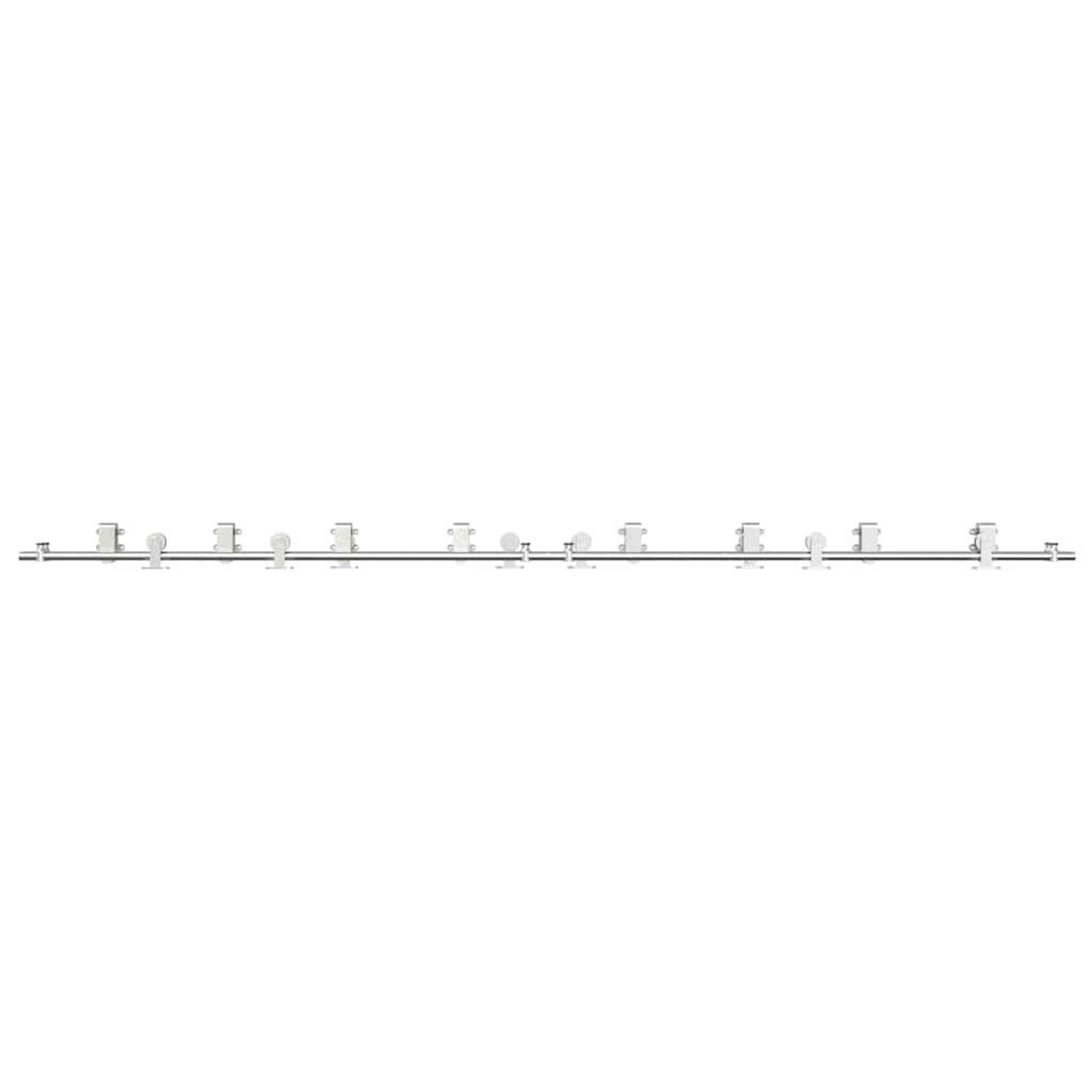 Voir la diapositive 5 : VIDAXL Kit fixation porte coulissante 366 cm Acier inoxydable Argente
