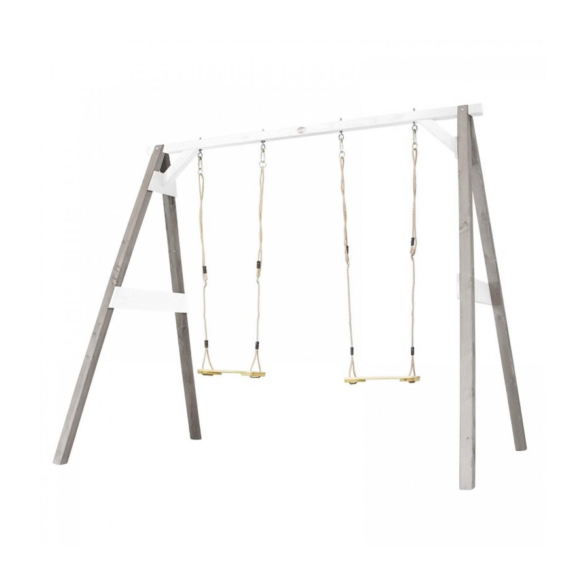 Voir la diapositive 2 : Axi House AXI Portique double 2 balancoires en bois Gris Blanc 160x254x207cm