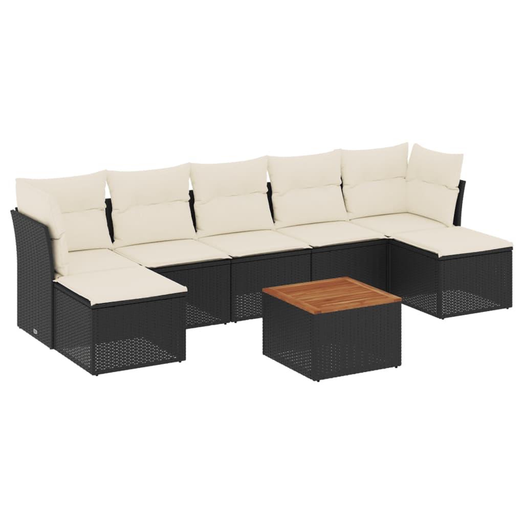 Voir la diapositive 2 : VIDAXL Salon de jardin 8 pcs avec coussins noir resine tressee