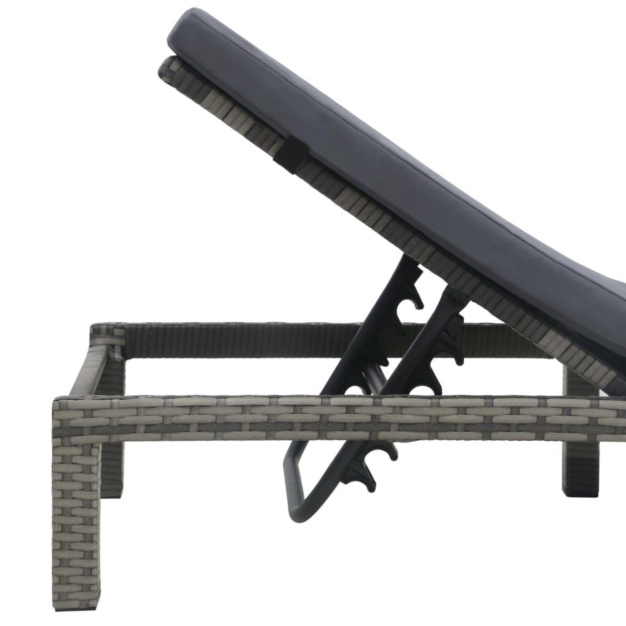 Voir la diapositive 5 : VIDAXL Chaise longue avec coussin resine tressee anthracite