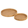 Voir la diapositive 1 : Paris Prix Lot de 2 Plateaux Déco  Rond Rotin  40cm Naturel
