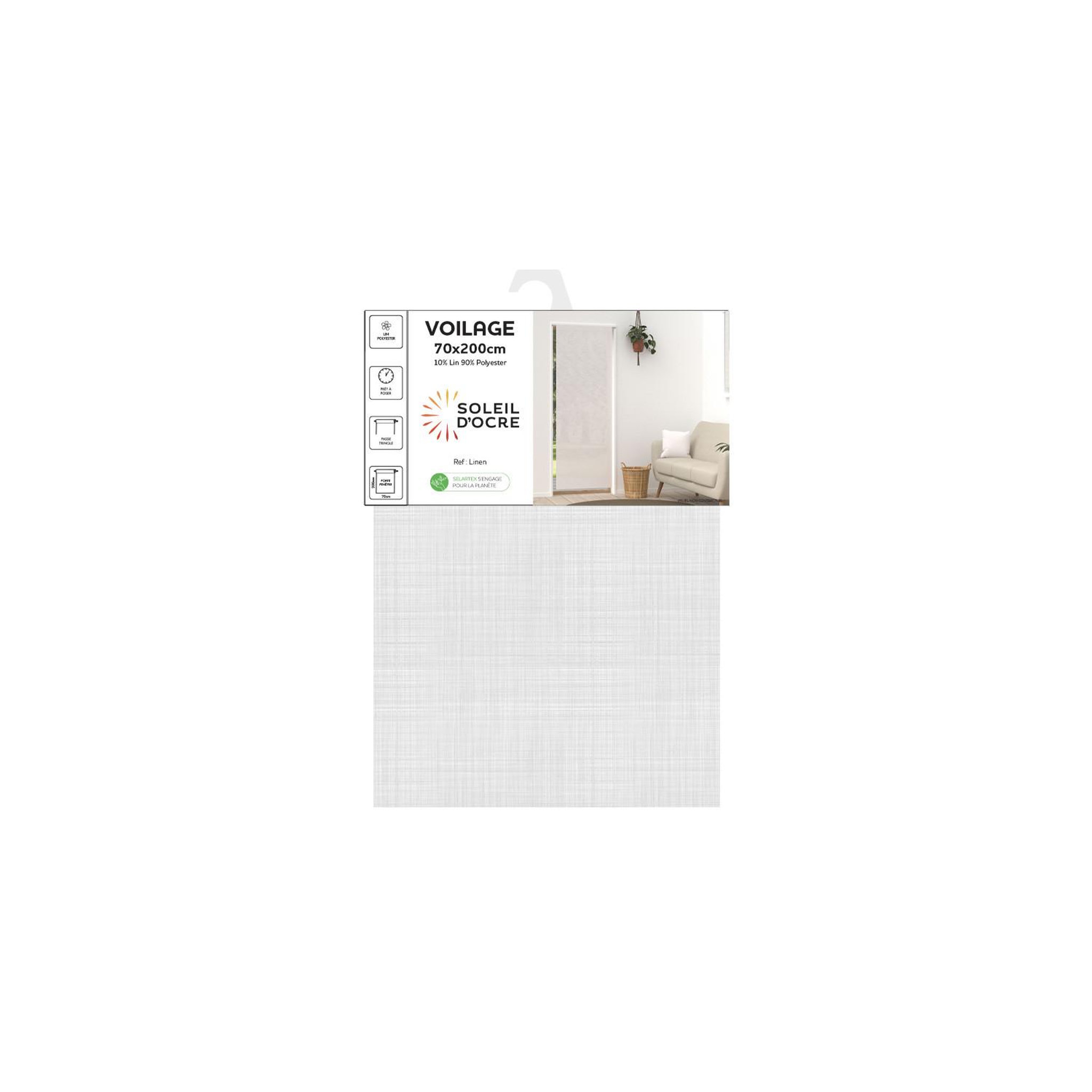 Voir la diapositive 3 : SOLEIL D'OCRE Voilage lin pour porte fenêtre LINEN, par Soleil d'Ocre