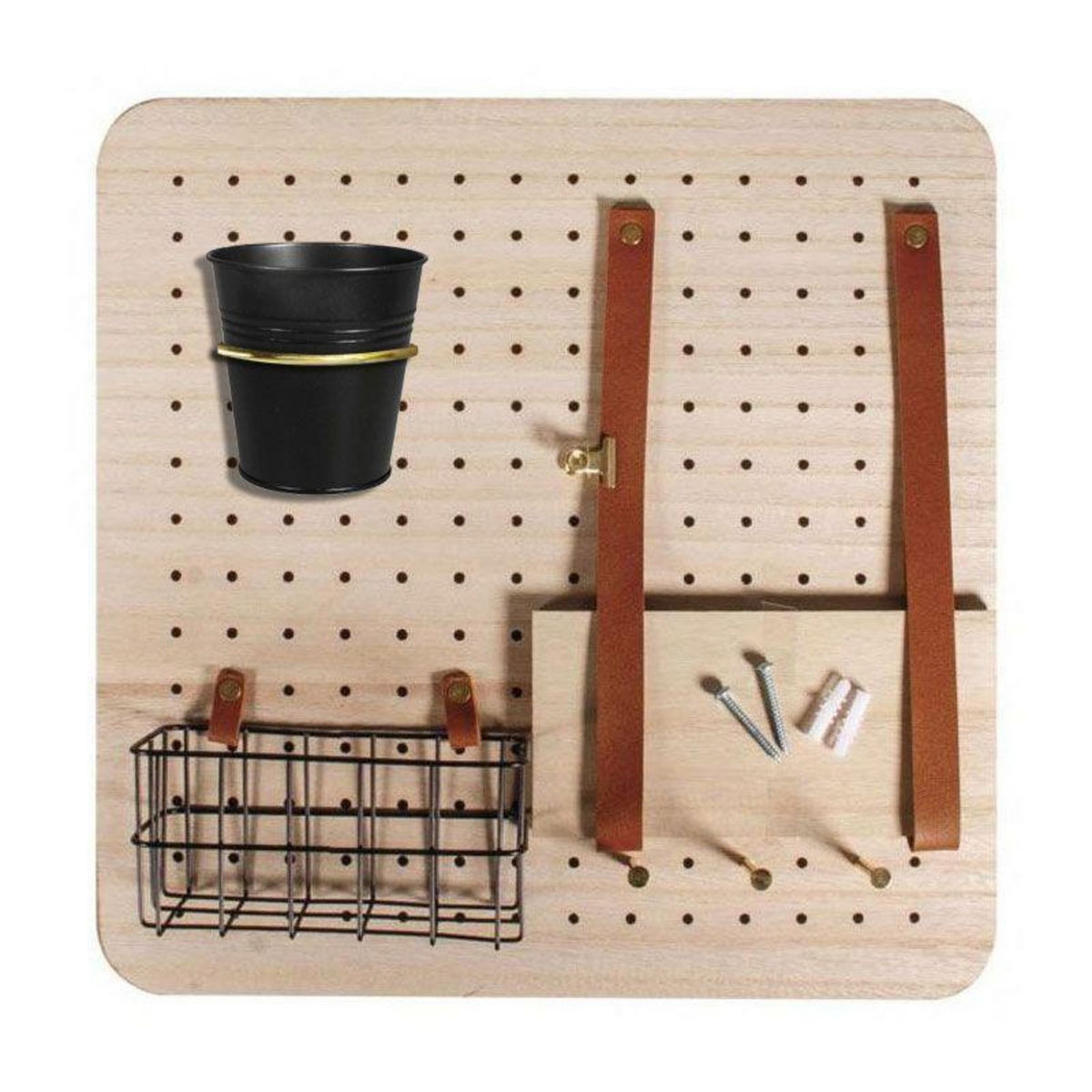 Rayher Organiseur mural avec panier, porte-gobelet et gobelet