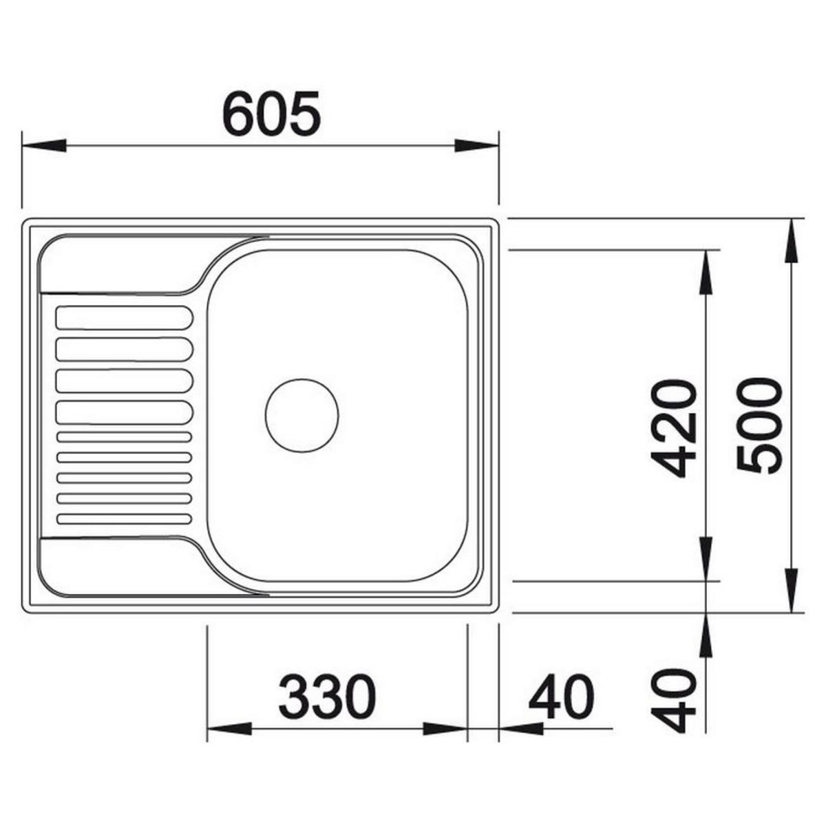 Blanco Evier à encastrer 45cm inox - 516524