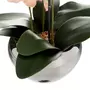 ATMOSPHERA Plante Artificielle Pot Argent  Orchidée  56cm Rose