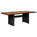 VIDAXL Table a manger de jardin Noir 200x100x74 cm Resine tressee
