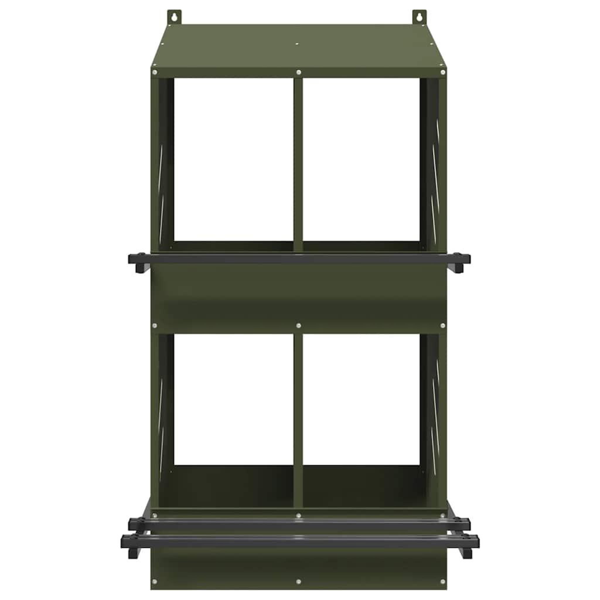 Voir la diapositive 5 : VIDAXL Nichoir a poules avec 4 compartiments vert olive metal