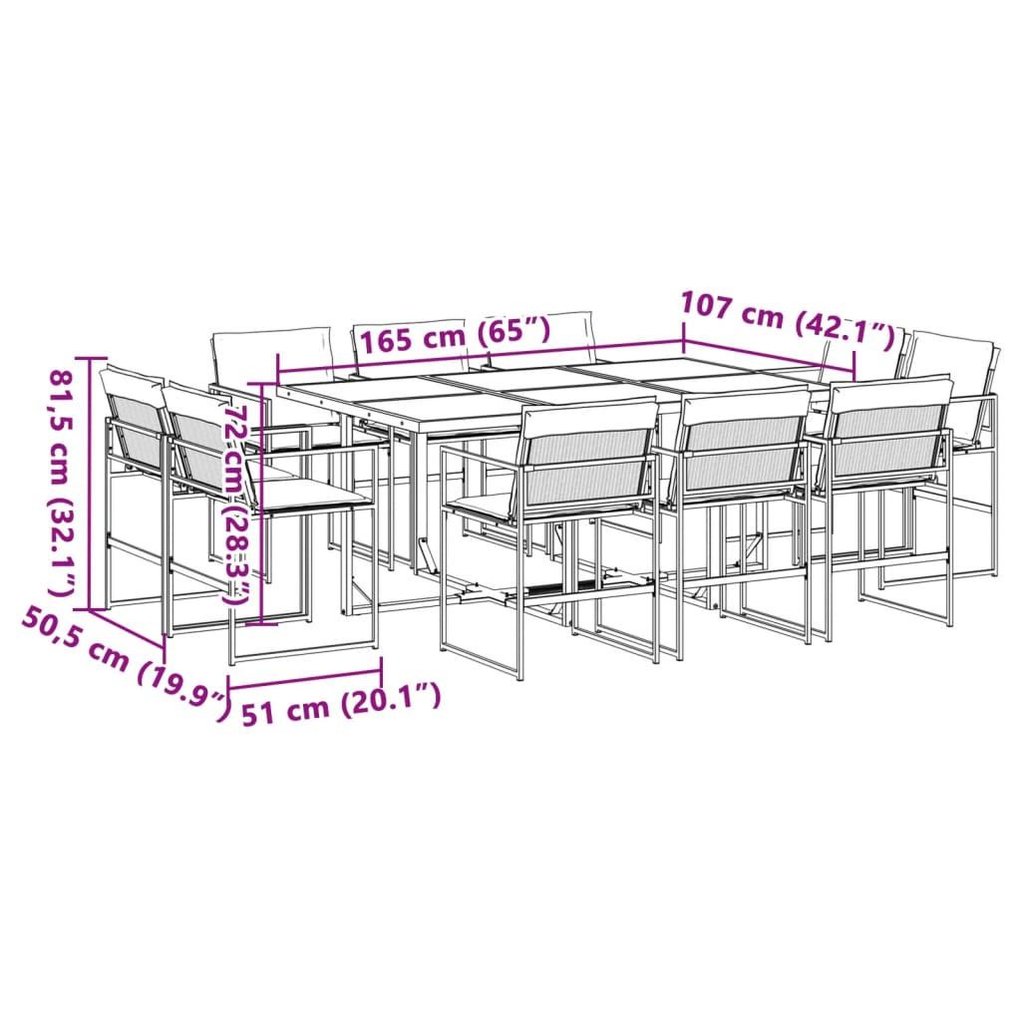 Voir la diapositive 6 : VIDAXL Ensemble a manger de jardin avec coussins 11pcs blanc textilene