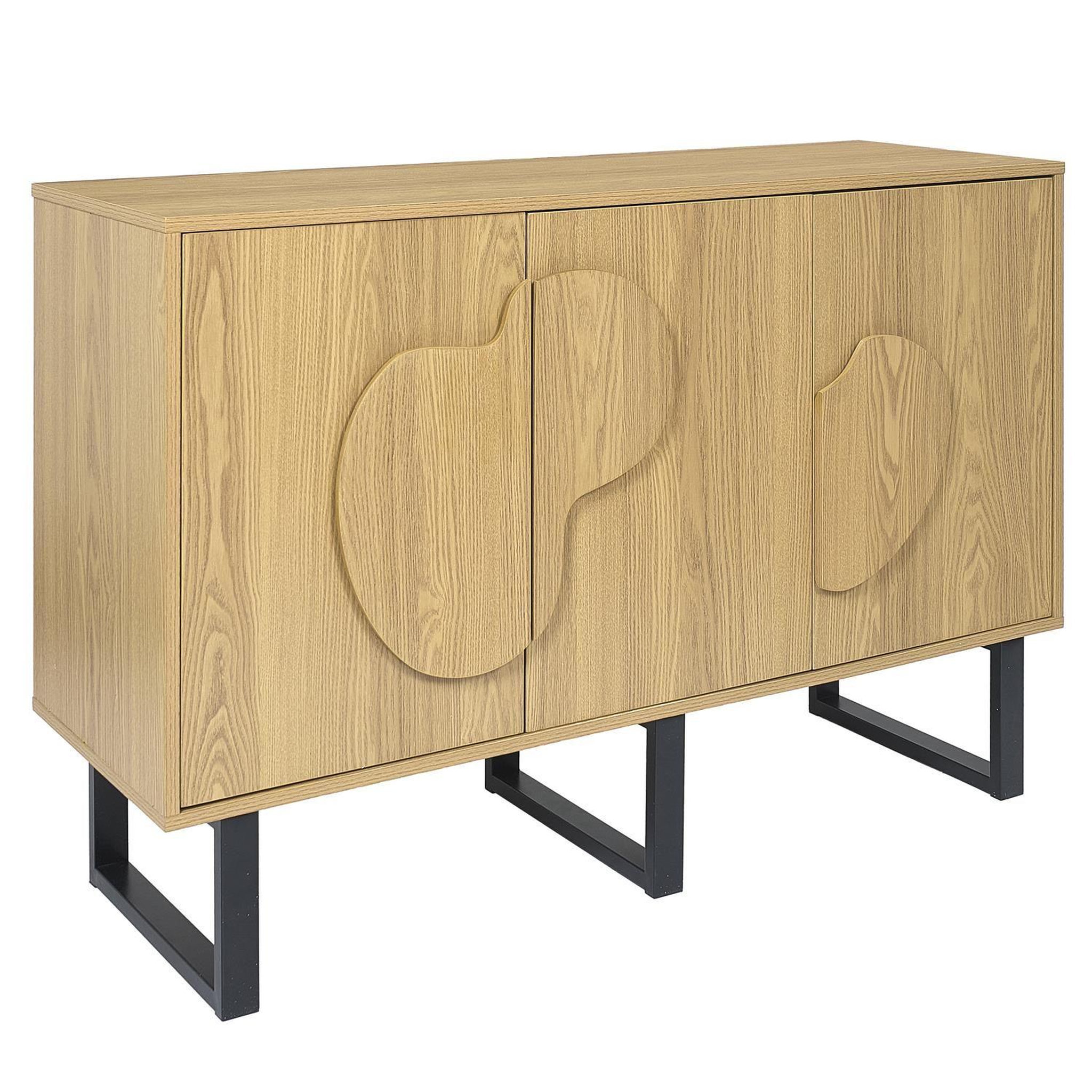 Voir la diapositive 3 : The Home Deco Factory Buffet 3 portes en bois calypso - marron