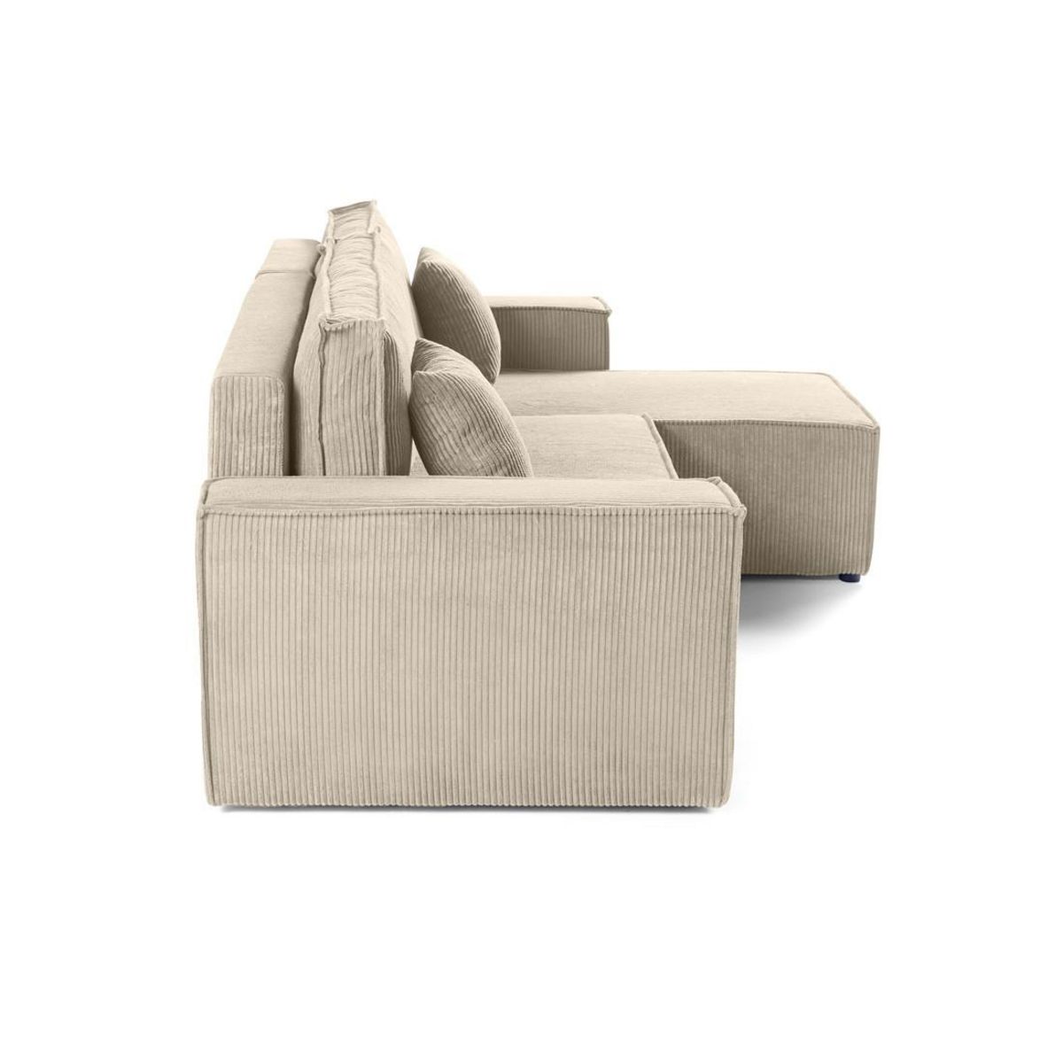 BEST MOBILIER Cezanne - canapé d'angle réversible - 4 places - convertible avec coffre - en velours côtelé