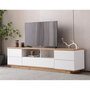Voir la diapositive 4 : MERAX Meuble tv blanc+naturel 180 cm mdf