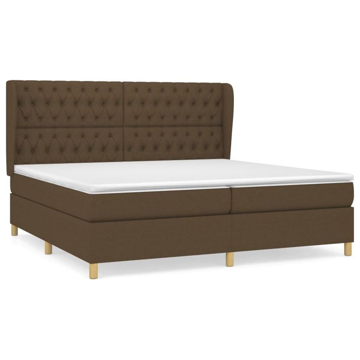 VIDAXL Sommier a lattes de lit avec matelas Marron fonce 200x200 cm