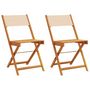 Voir la diapositive 2 : VIDAXL Chaises de bistrot lot de 2 beige bois d'acacia massif et tissu