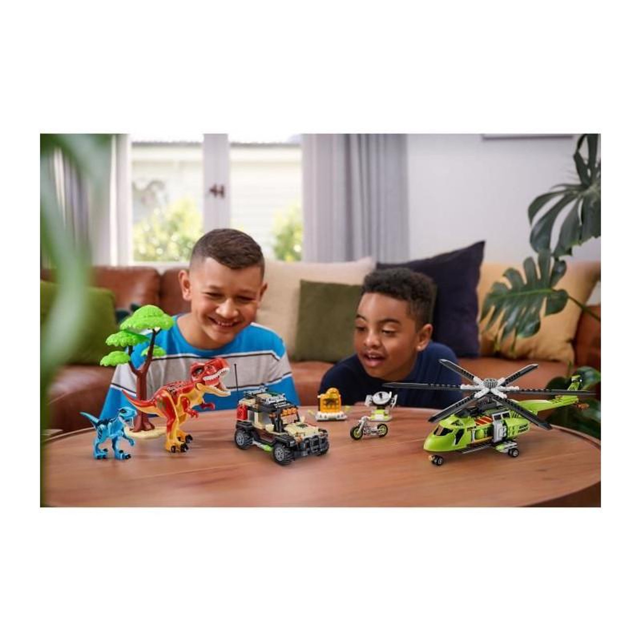 Voir la diapositive 6 : ZURU Set de Construction - ZURU - Dino Adventure Dino Hunt (592 pieces) - Aventure préhistorique avec dinosaures et véhicules