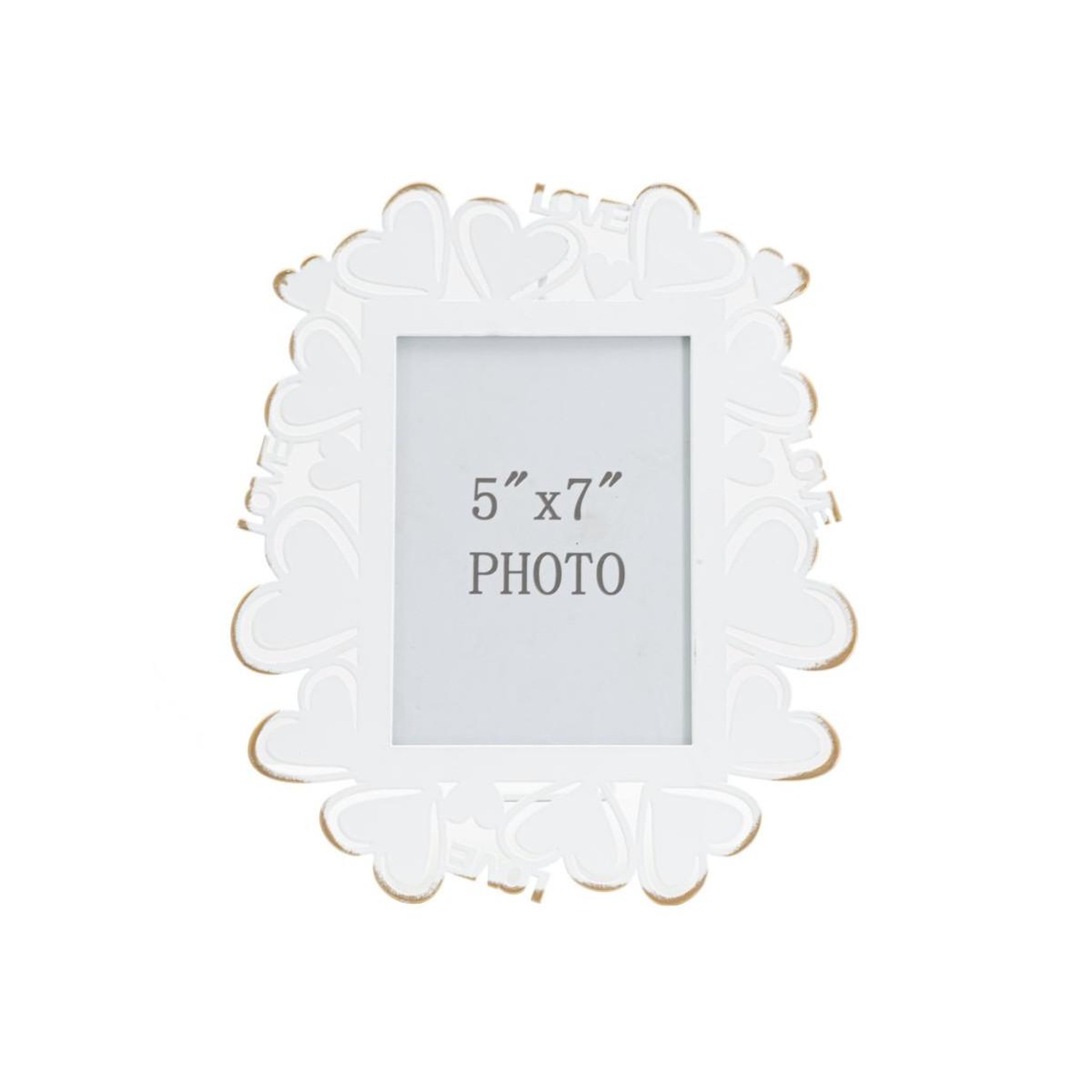 Voir la diapositive 2 : Paris Prix Cadre photo déco cœur  min  12x17cm blanc