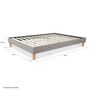 Voir la diapositive 4 : HomeStyle4U Lit Futon Double 160 x 200 Tissu Gris