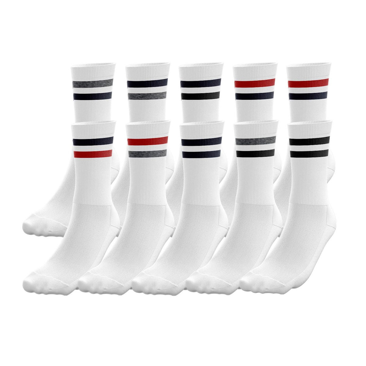 TWINDAY TWINDAY Lot de 10 paires de Chaussettes Homme Coton SPORT Blanc