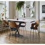 Voir la diapositive 2 : Habitat et Jardin Table à manger extensible en céramique 6 à 10 personnes  Silence  - Blanc marbré gris