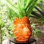 Paris Prix Statue & Porte-Plante Déco  Lion  35cm Orange