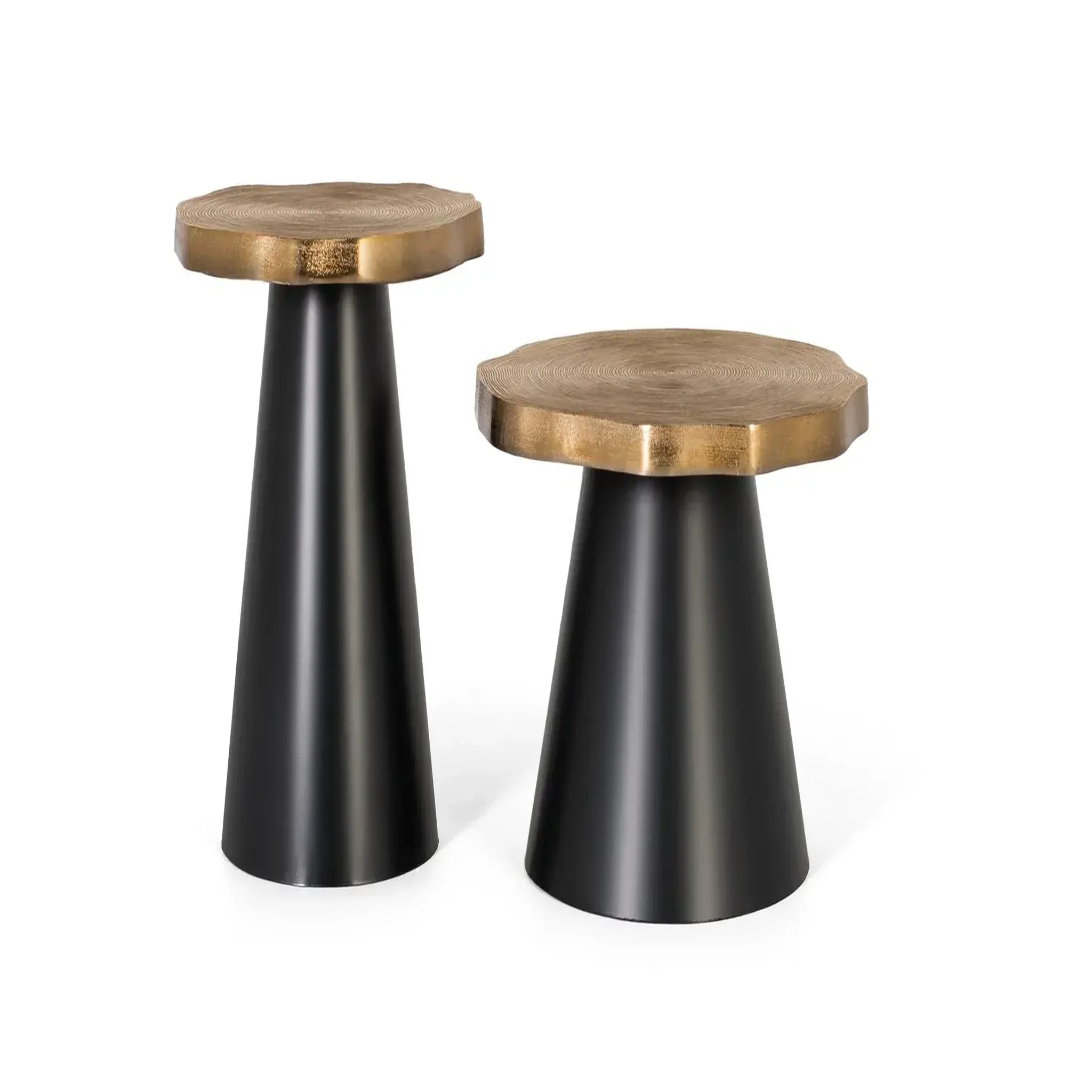 GINER Y COLOMER SL Lot de 2 tables basses de aluminium grand 62 cm, petite 50 cm style industriel moderne