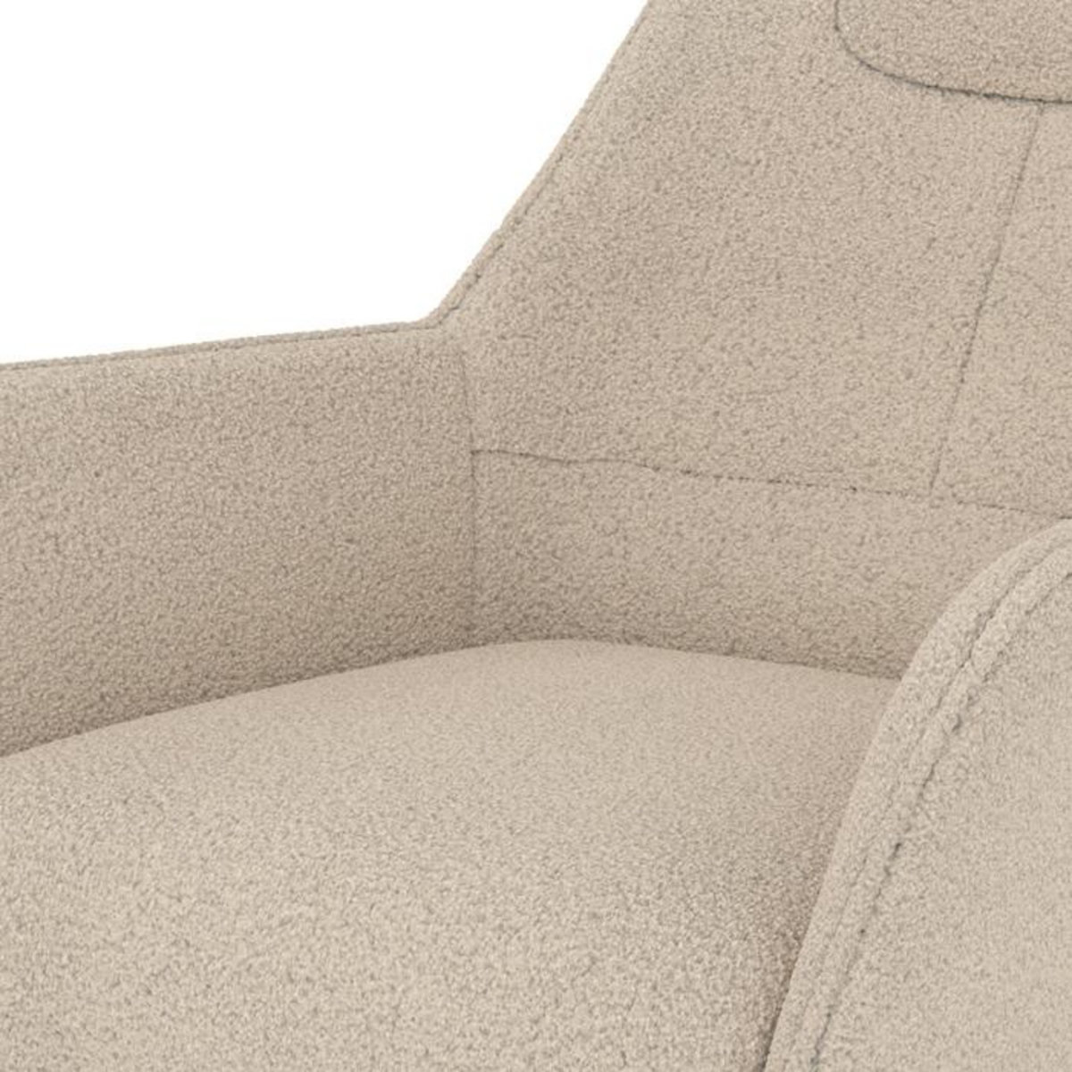 Rendez vous déco Rocking-chair blanc effet laine bouclette en tissu - Shaun