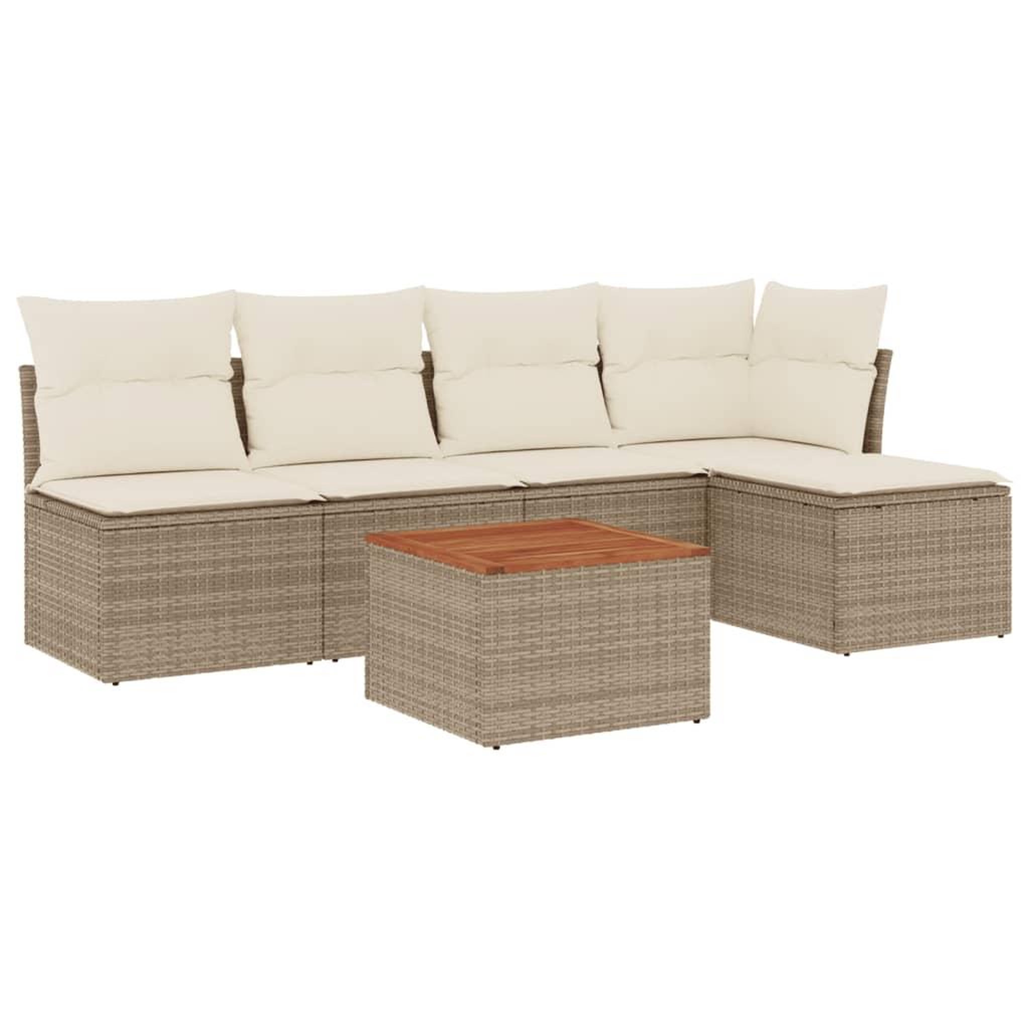 Voir la diapositive 2 : VIDAXL Salon de jardin avec coussins 6 pcs beige resine tressee