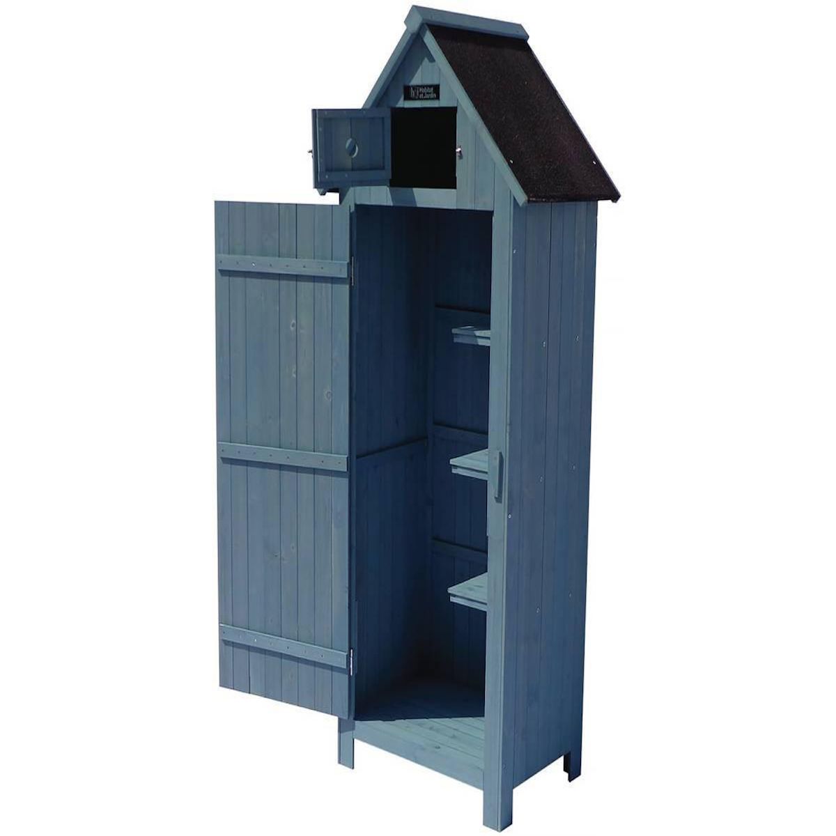 Habitat et Jardin Armoire de jardin  Cabanon  - 77 x 54.5 x 179 cm - Bleu ciel
