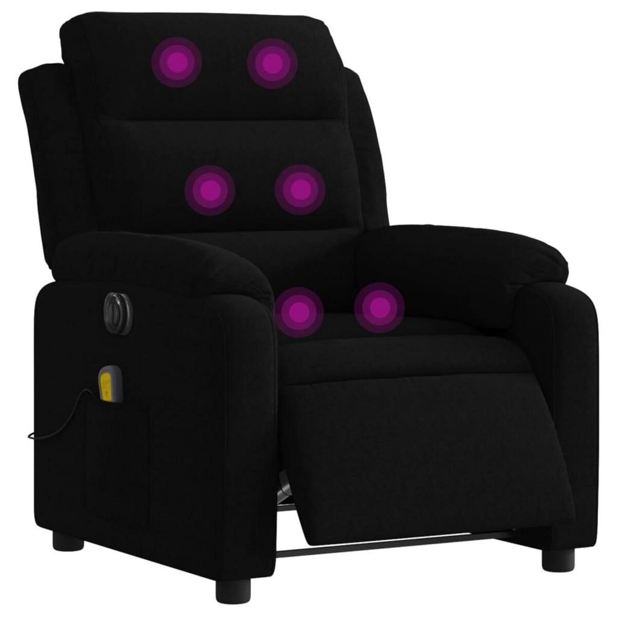 VIDAXL Fauteuil inclinable de massage electrique noir velours