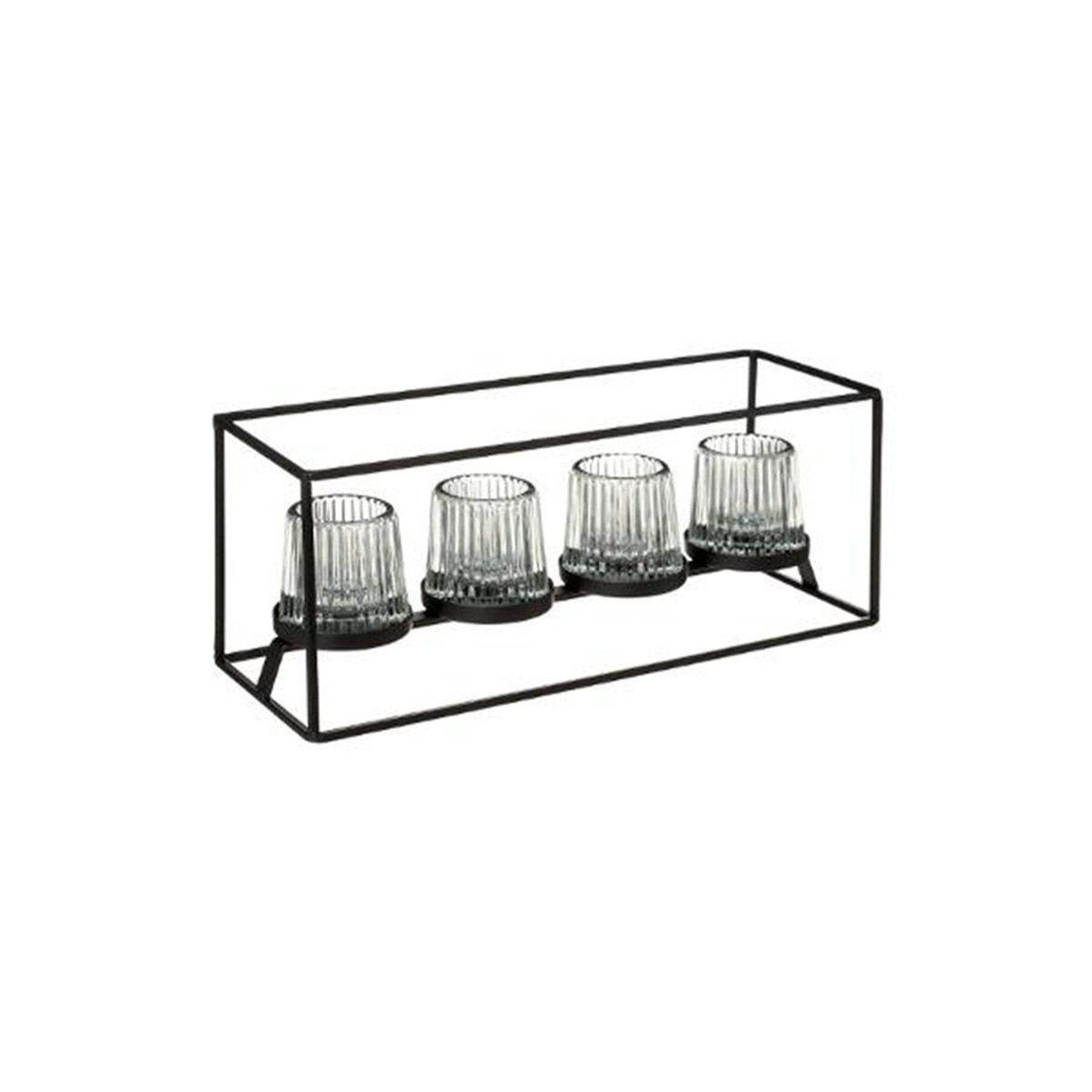 Voir la diapositive 1 : ATMOSPHERA Lot de 4 photophores déco  fantaisie  37cm noir