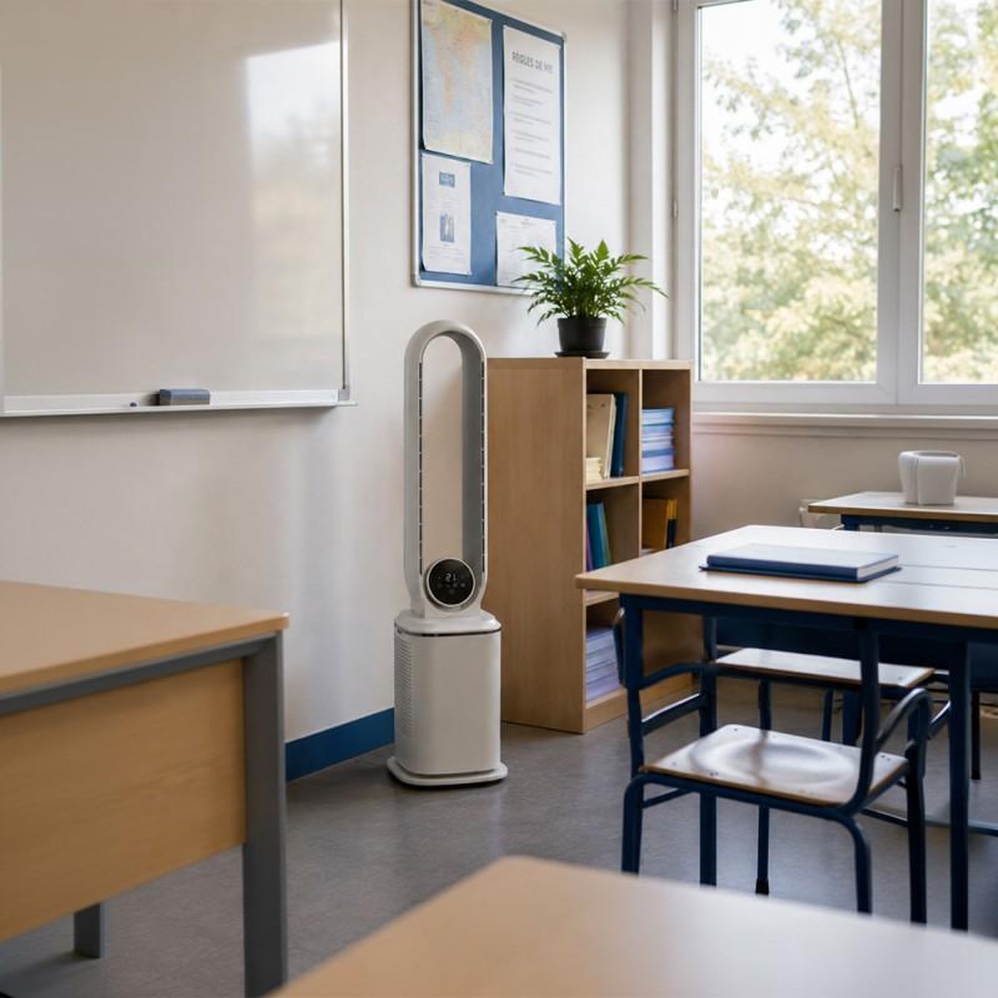 Voir la diapositive 4 : Ventilateur colonne sans pales- 12 vitesses - jusqu'à 30 m² - silencieux