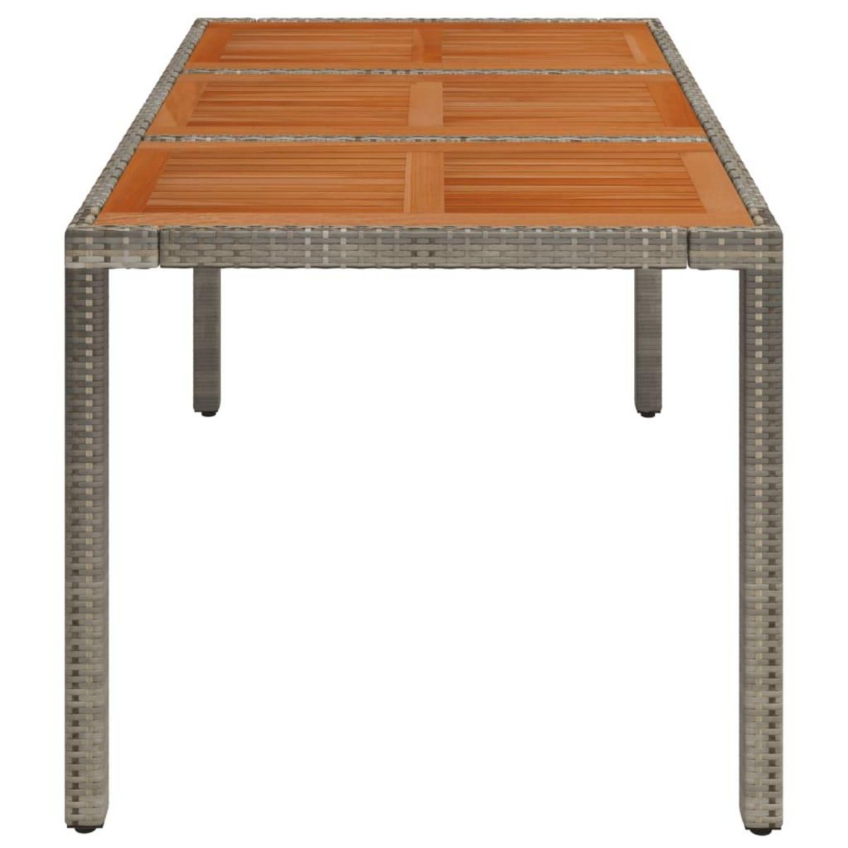 VIDAXL Table de jardin dessus en bois Gris 150x90x75 cm Resine tressee
