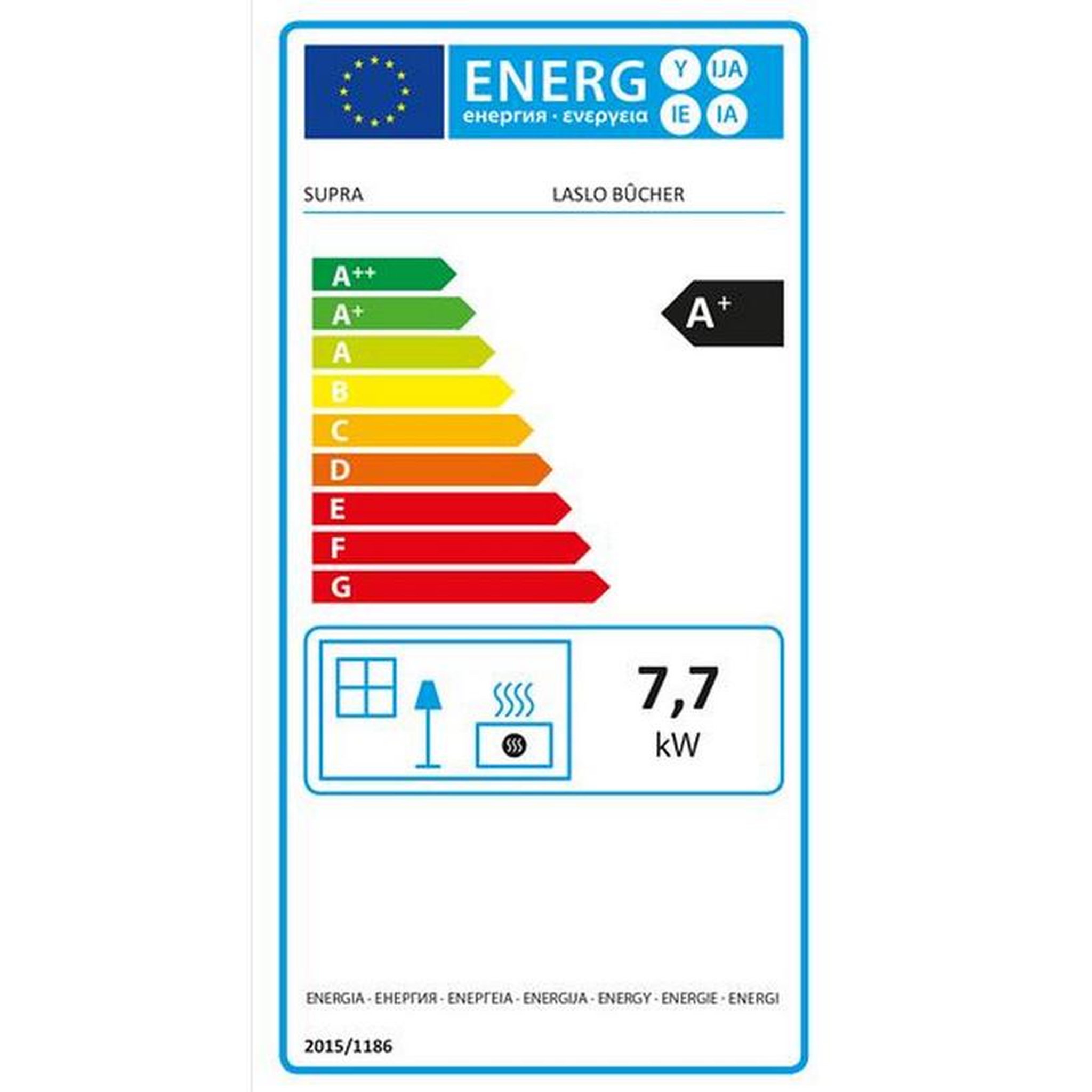 Voir la diapositive 2 : Supra Poêle à bois 7.7kw noir - fr9010570b