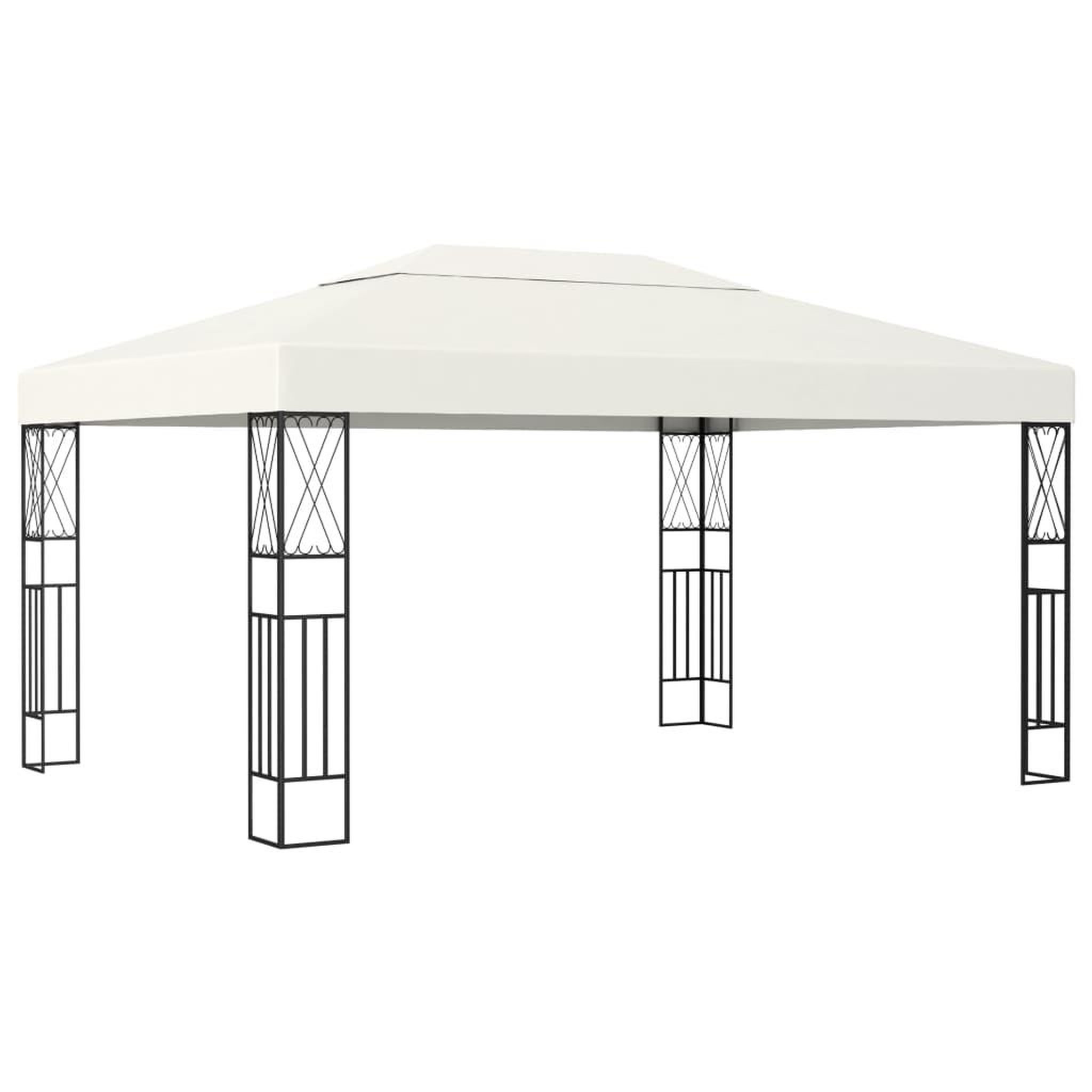 Voir la diapositive 3 : VIDAXL Tonnelle avec guirlande lumineuse a led 3x4 m creme tissu