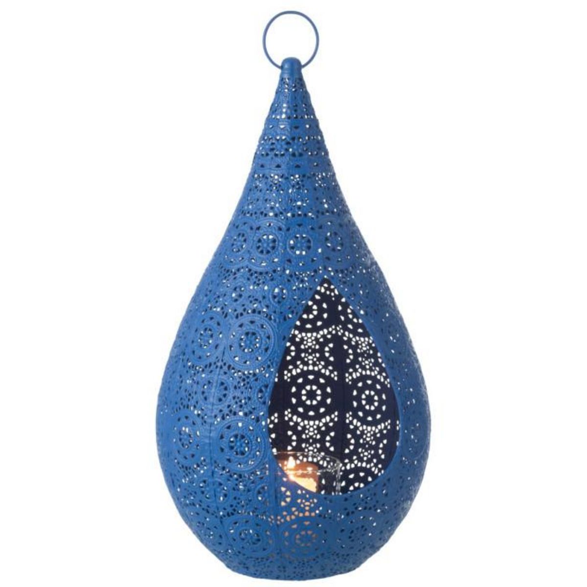 Paris Prix Photophore en Métal  Drop  50cm Bleu